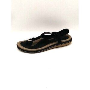 Socofy Womens Sandal Black Slingback Thong Stretch Strap Toe Post Slip On EUR 39